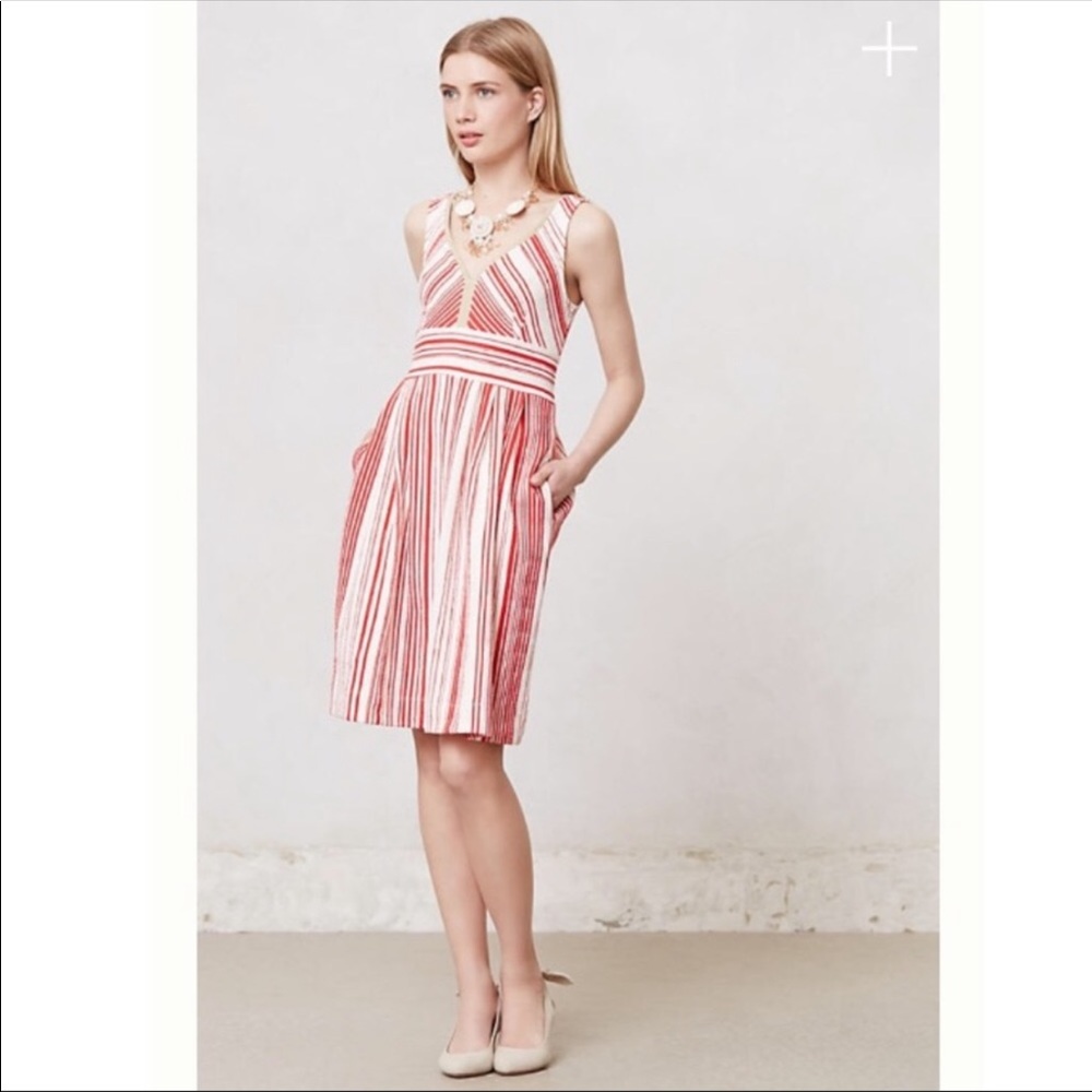 Anthropologie Postmark Poppy Stripe Dress